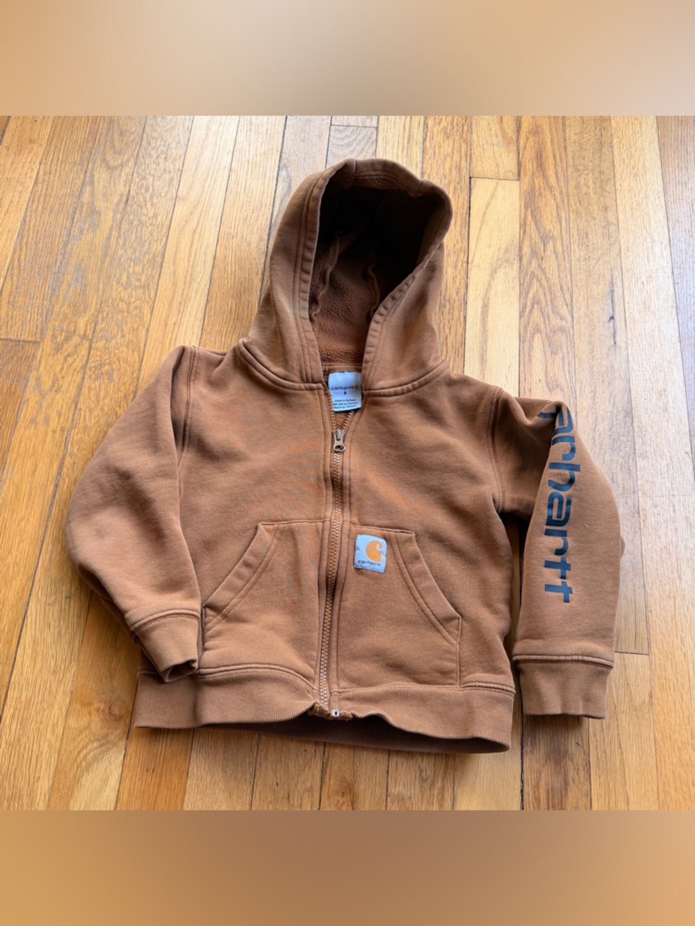 Kids Brown Carhartt zip up jacket